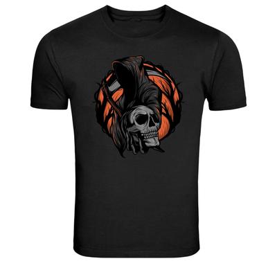 Grim Reaper Skull Graphic T-Shirt Gothic Death Halloween Tee