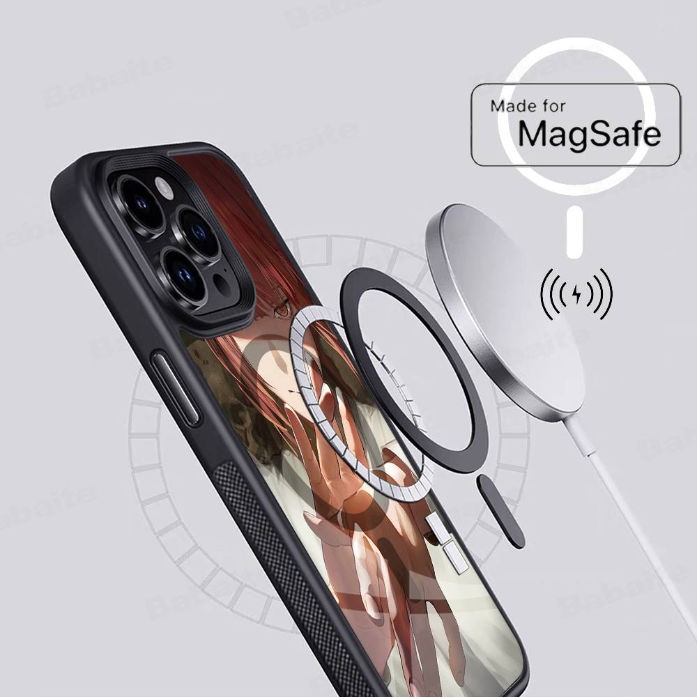 M-makima Anime Phone Case Magnetic Case For IPhone 16 14 13 12 11 15 Pro Max Plus For Magsafe Wireless Charge Cover