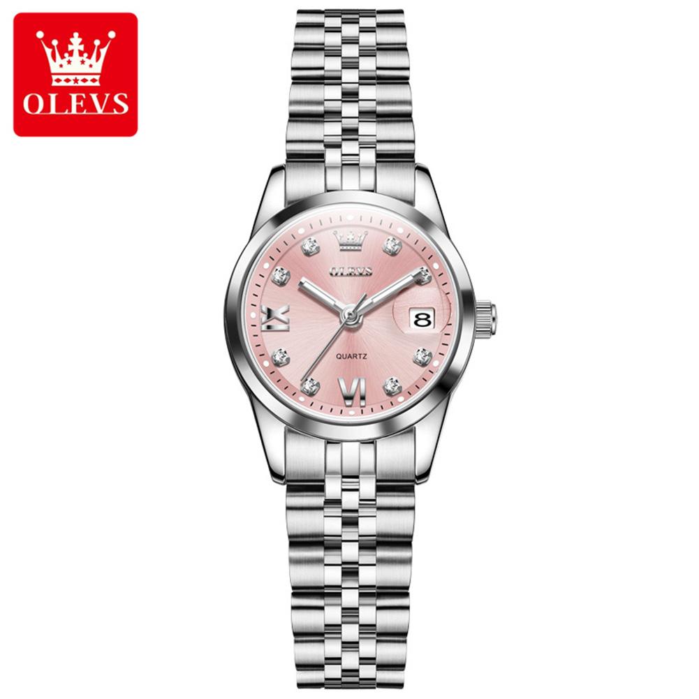 Womens Watches Elegant Fashion Pink/Purple Quartz Watch for Lady Stainless Steel Strap Waterproof