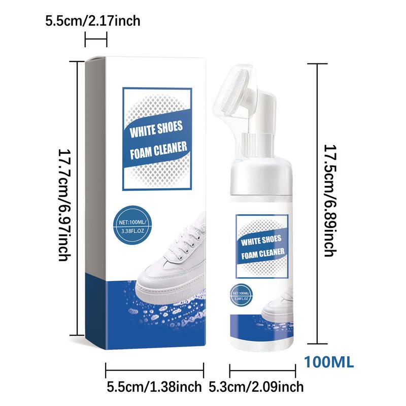 100ML Weißer Schuhreiniger Schaum Wildleder Lammfell Mattes Leder Schuhe Lederreiniger Politur Reinigungswerkzeug Sneaker Pflege Für Weiße Schuhe