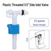 Side Inlet Toilet Valve Set with 3/8" Copper Thread, 1/2" Universal Flush for Bathroom Toilets
