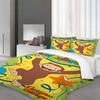 Festive Christmas Gift Curious George Quilt Cover Set, Twin Size 3-Piece, Duvet Cover, Lightweight Bedding for Holiday Gifting Birthday.