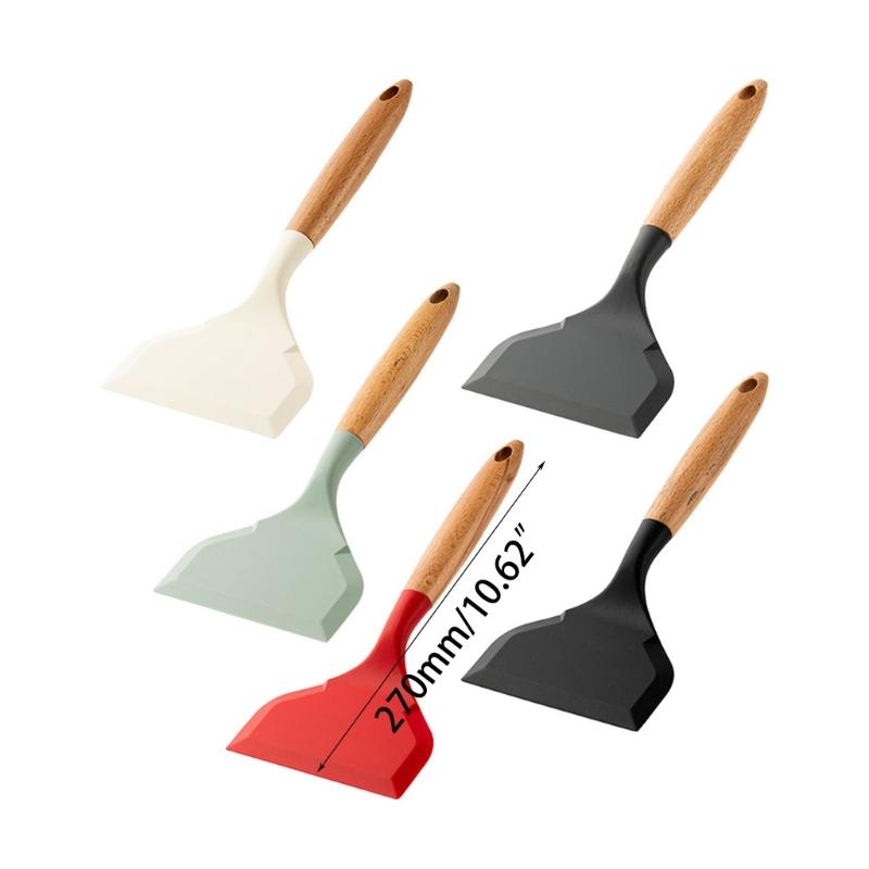 Wide Non Stick Pancake Scraper Durable Flexible Spatulas Cooking Tools Heat Resistant Silicone Spatulas Easy to Clean
