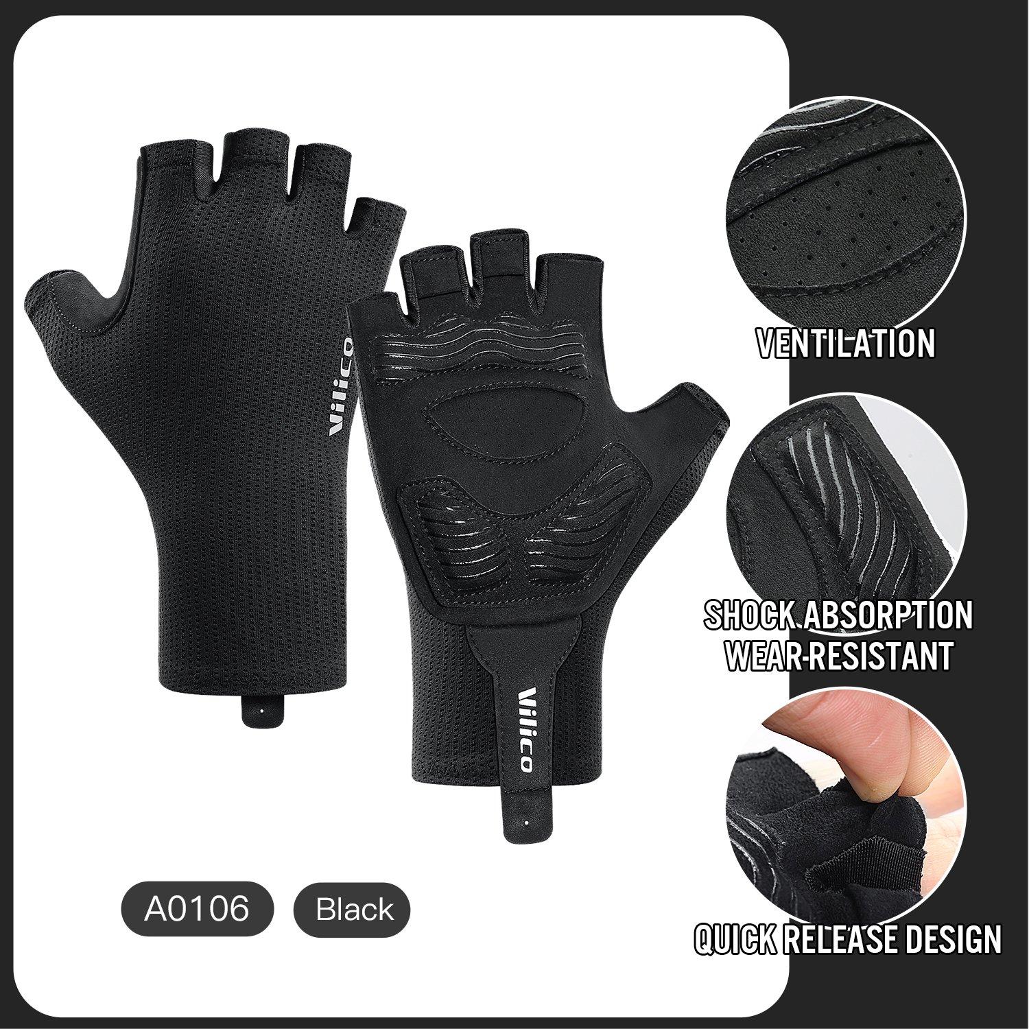 

Breaking Wind Cycling Half Finger Gloves Anti-Slip Bicycle Mittens Racing Road Bike Glove Mtb Biciclet Guantes S