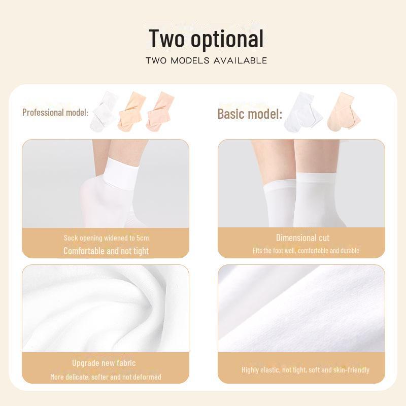 Șosete invizibile de dans pentru balet, de lungime medie, pentru femei, absorbanți de transpirație, din nailon în tonuri de carne.