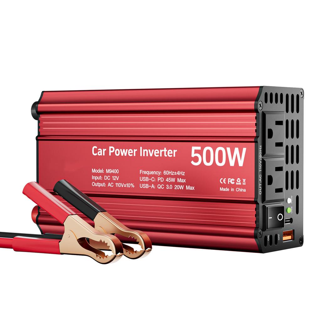 Factory Direct-sale Kadip 500W Single Phase Automotive Inverter DC12V to 110V/220V with QC3.0+PD45W Fast Charging Interface