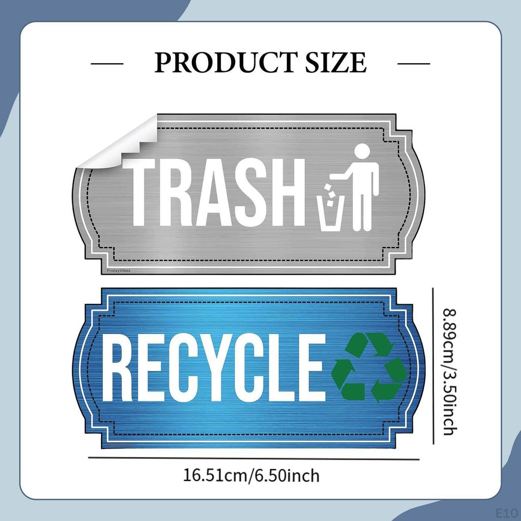 6 Pieces Trash and Recycle Stickers Decal Portable Self Paste Sorting Stickers, Recycling Bin Labels