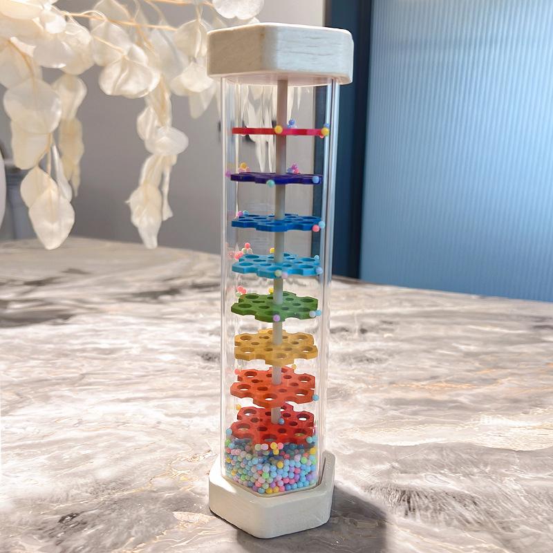 Cpc Ce Rain Sound Emulator Rainbow Hourglass, Orff Rain Sound Tube Musical Instrument Sand Bell Early Education Music Lesson Teaching Aids