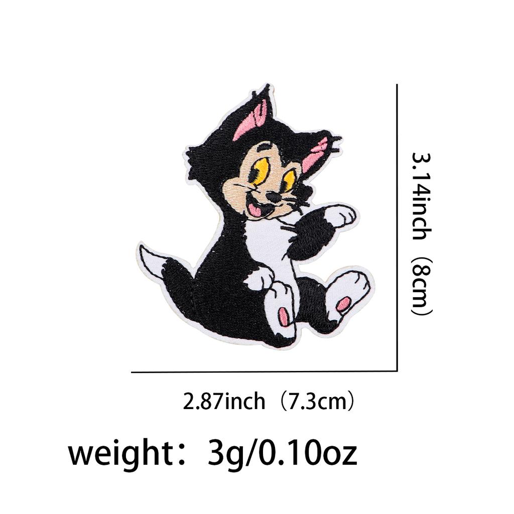 Cute Stitch Patches On Clothes Cartoon Black Cat Embroidered Patches Dogs Badges Iron On Patch DIY Clothing Accessories