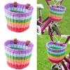 Kids Bikes Front Basket Rainbow Color Plastic Wovens Bikes Basket Easily Install