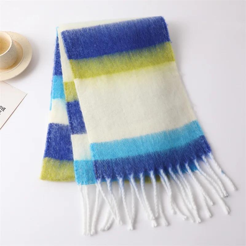 Sciarpa invernale Donna Lusso Autunno Inverno Sciarpa di cashmere Scialle caldo addensato Nappe classiche Sciarpa soffice Scialle morbido di colore solido