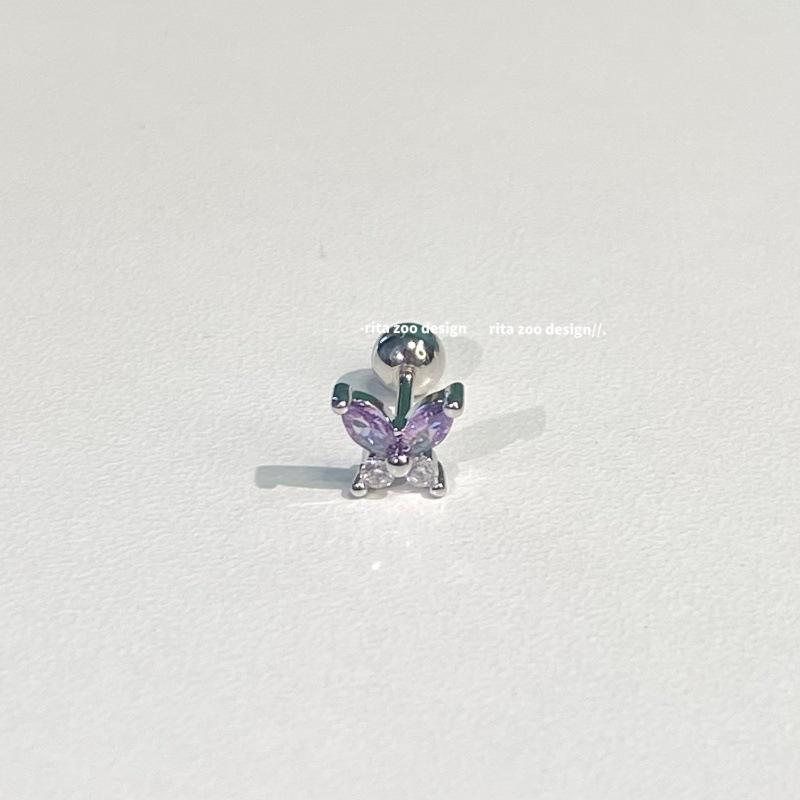 Butterfly-Control Titanium Ear Cartilage Studs: Playful & Cute Collection