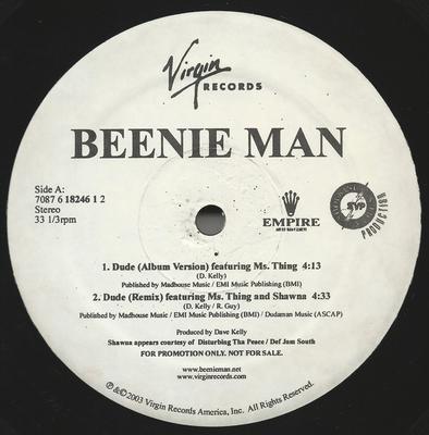 12inch Record BEENIE MAN - Dude 708761824612 Virgin 2003 US Reggae, Ska & Dub Used