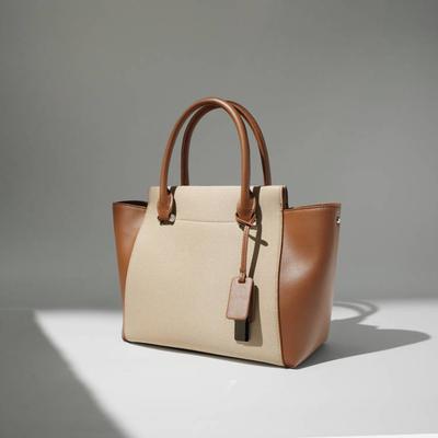 New Commuter Women's Large-capacity Cowhide Tote Bag, Genuine Leather Niche High-end Color Contrasting Messenger Handbag Women