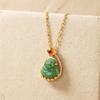 Popular European and American hip-hop style Buddha pendant jewelry female, synthetic zircon exquisite personalized portrait necklace
