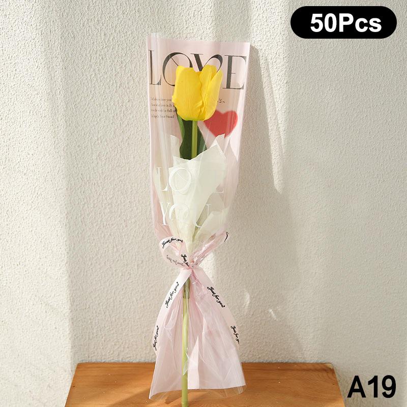 20/30/50Pcs Colorful Flower Wrappers Transparent Bag For Bouquet Flower Wrapper Waterproof Diy Gift Flower Decoration