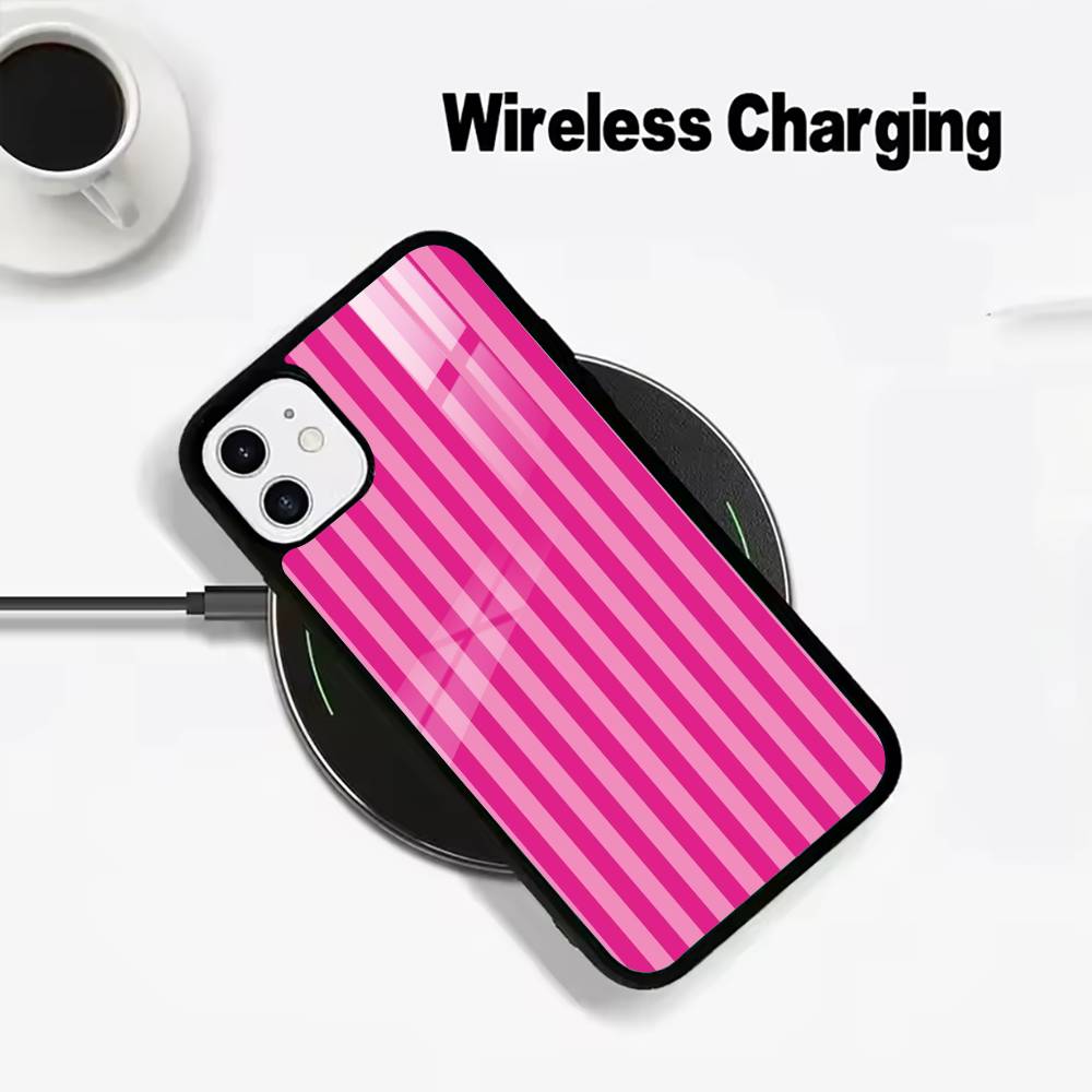 Nice -colorful -stripes For IPhone17 16 15 14 13 12 11 Plus Pro Max Plus Wireless Charger Phone Case