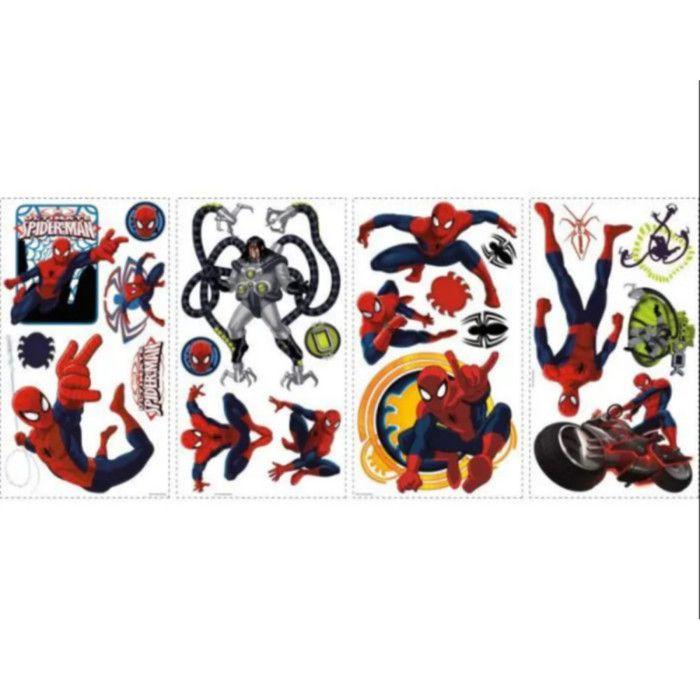 Stickers Spiderman repositionnables - ROOMMATES - Lot de 22 - Thème Cinéma - Décoration murale