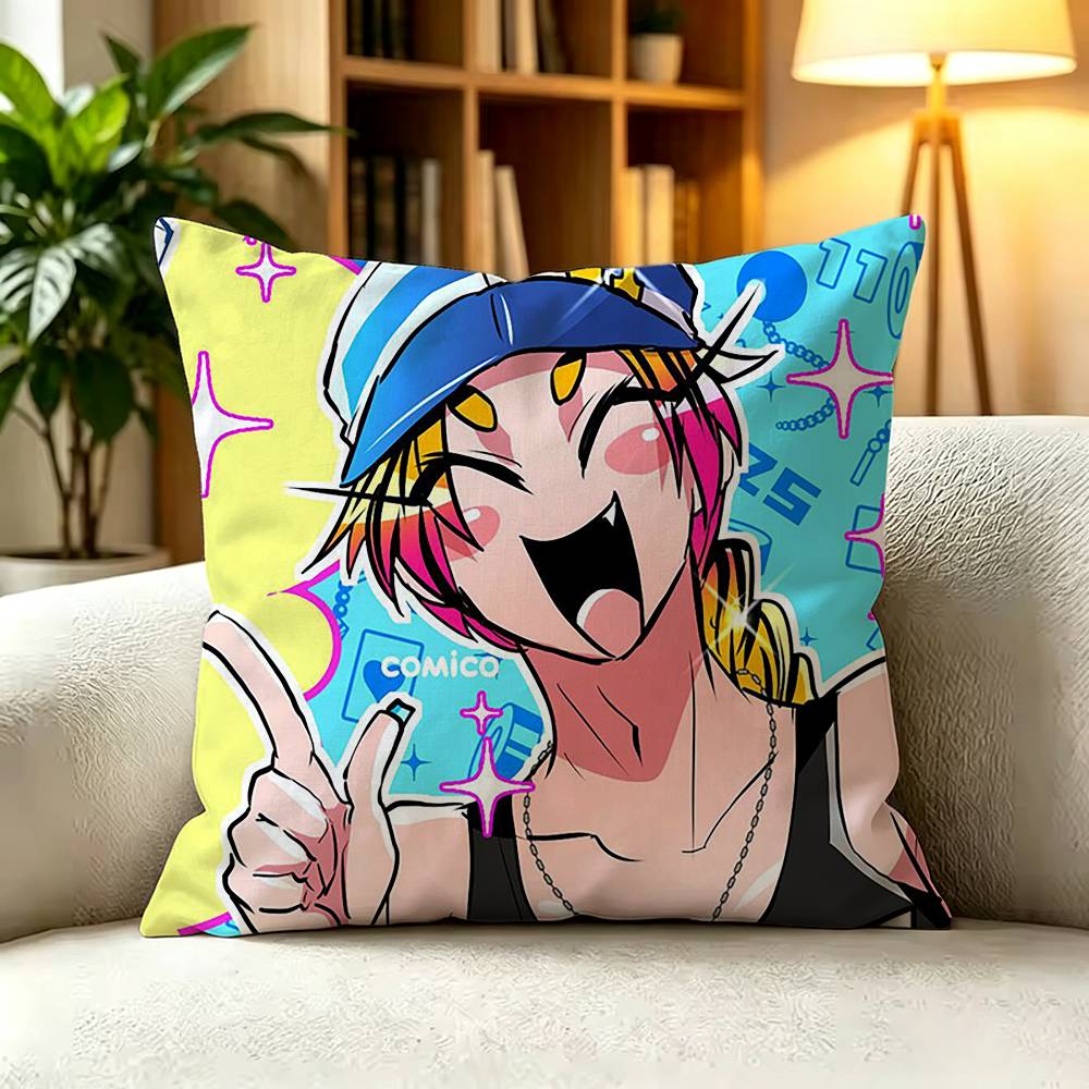 ANIME N-Nanbaka Various Sizes Square Pillow Case For Car Home Bedchamber Decor