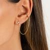 1PC Simple Stainless Steel Gold Color Chain Tassel Earring Zircon Stud Earrings Ear Clip Hypoallergenic Women's Jewelry