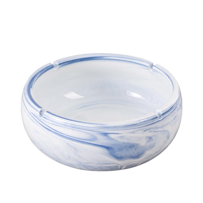 Nordic Retro Ceramic Ashtray - Large, Personalized, Trendy Blue Pink Design for Living Room