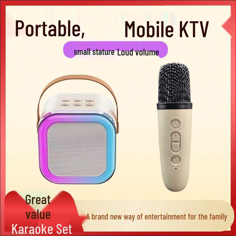 All-in-One Wireless Bluetooth Karaoke Speaker & Microphone Set for Kids
