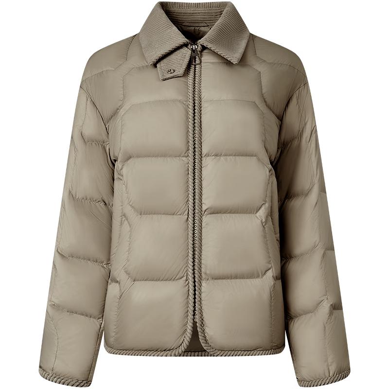 Tanboer Women s Lightweight Lapel Down Shirt Jacket XS