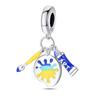 New S925 Silver Color Eggshell Painter's Palette Artist Charms Beads Fit  S925 Original Bracelets DIY Jewelry Birthday Gift