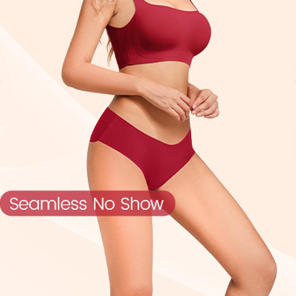 5Pcs Seamless Low-Rise Underwear for Women Invisible Briefs No Show Bikini Panties Wave Edge Hipster Stretch Fit