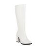 Zipper Knee High Boots Women Elegant Casual Heels Women's High Boot Green White Black Long Shoes Lady Big Size 45 Waterproof