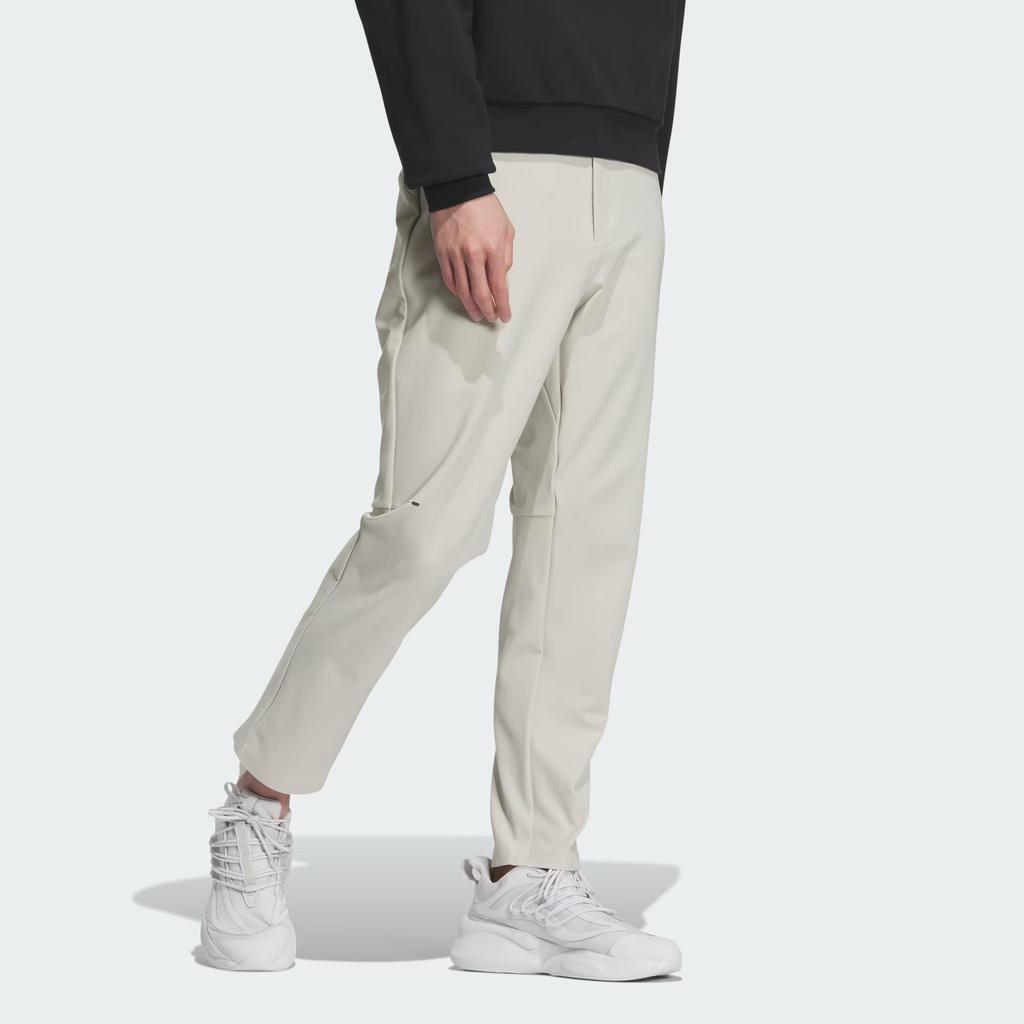 Adidas Premium Casual Slim Fit Pants Solid Color Zipper Straight Leg Knit Sports Pants Men Pants Light-Gray JE8633