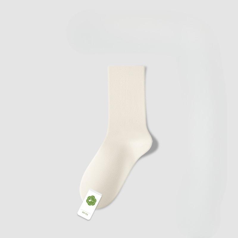Female Spring and Autumn Pure Cotton Deodorant Boneless Moon Son Tube Stack Socks
