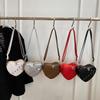 2024 Shoulder Bags Heart Shape Rivet Crossbody Bag Leather Phone Bag for Girl Women