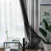 1pc Modern Style Sheer Curtain, Solid Colour Rod Pocket Curtains for Living Room Bedroom, Home Decoration, French Window Screen