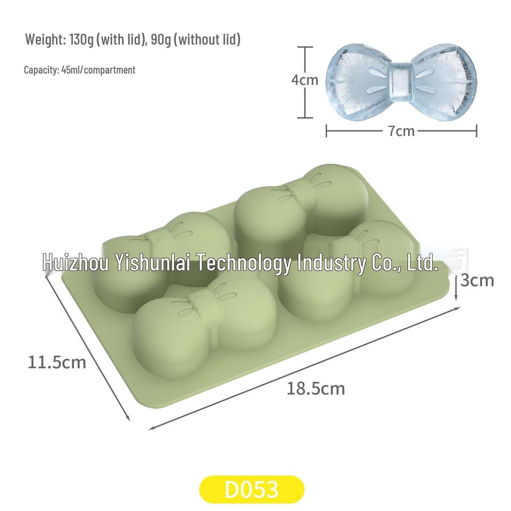 Silicone Ice Cube Tray with Lid: 4-Grid Frozen Soup & Food Storage Box