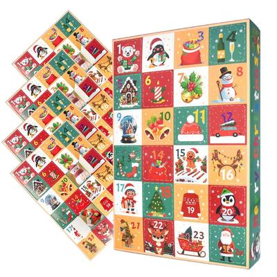 Countdown Calendar Empty Reusable 5 Pieces Container Christmas 24 Days Countdown Calendar for Activities Gathering Festival
