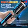 High Power P200 Led Flashlight  Rechargeable Telescopic Zoom Tactical Torch Hand Lantern For Outdoor Camping Emergency Lighting