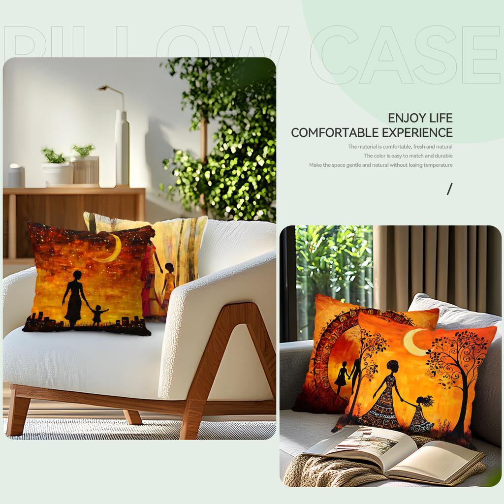 African-Style Art Pillowcase Bedroom Sofa Cushion Cover 100% Polyester Living Room Cushion Pillowcase Home Comfortable Decor