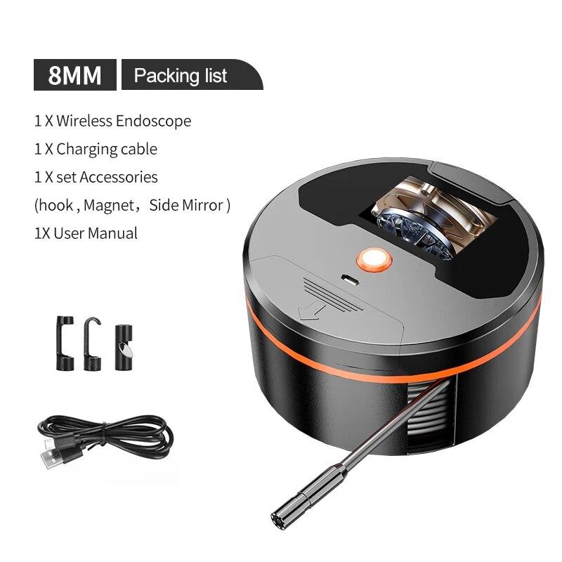 2.4 In IPS Screen Industrial Endoscope Camera HD1080P Pipe Sewer Inspection Borescope IP68 Waterproof LEDs 2600mAh For Car