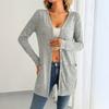 Women's Fashion Casual Solid Color Long Sleeve Loose Pocket Button Cardigan Sweater Jacket