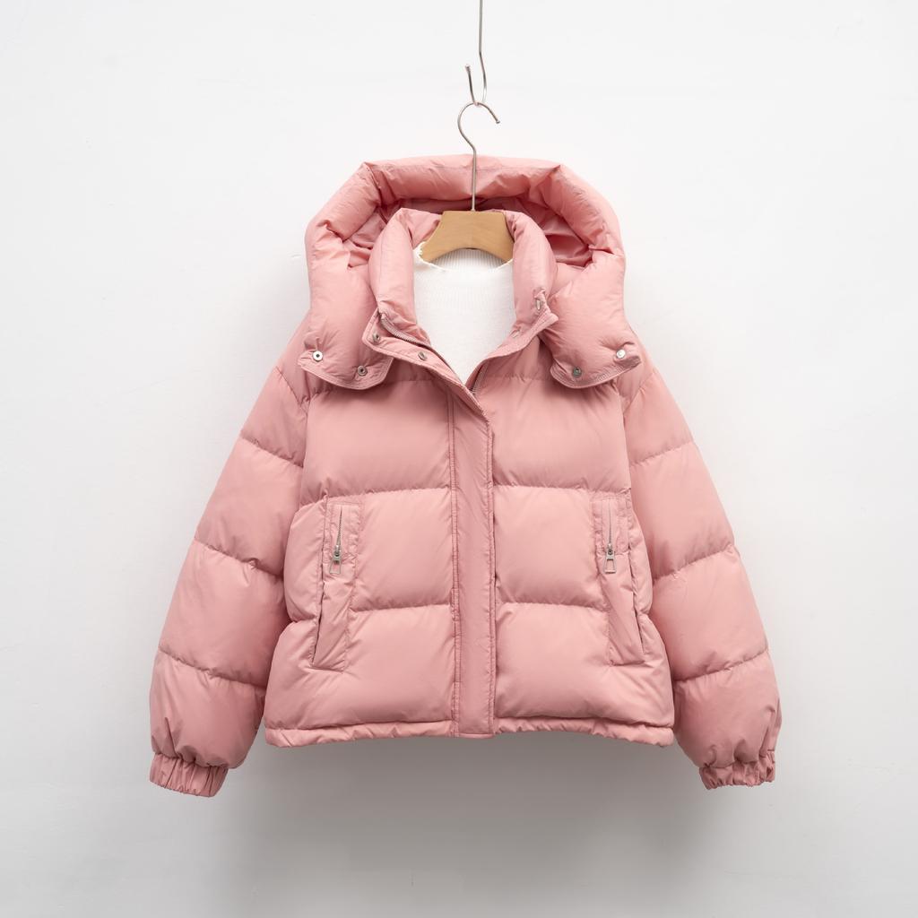 Short Down Jacket Women's Winter New Korean Version Regular Simple Hooded Small Warm Bread Jacket