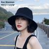 XUEXIMAN Solid Color Fisherman Hat Women Korean Style Versatile Japanese Sun Protection Sunshade Bucket Hat Slim Face Bare Face Hat