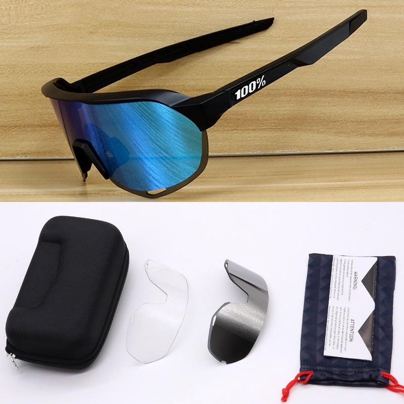 100 Radsportbrillen S3% Winddichte Sport-Sonnenbrillen für draußen Wandern Herren und Damen UV400 Schutzbrillen