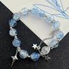 Pulseira de Cristal Luar Opala Azul Mar Tesouro Luz Luxo Pulseira Elástica para Meninas Mulheres Moda Presente Acessórios de Joalheria