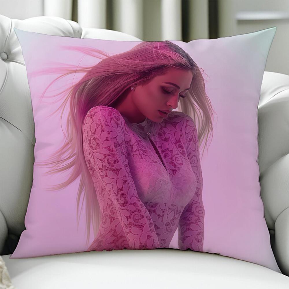 Singer Actor P-Paris Hilton Cushion Cover Birthday Anniversary Gifts Double Sided Printed Zipper Cushion Cover Soft Skin Bedding