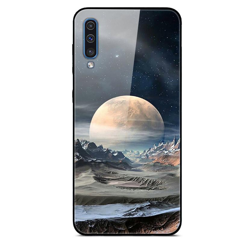 For Samsung A50 Case A51 Tempered Glass Planet Space Cover Glass Back Case for Samsung Galaxy A50S A51 A50 A 50 Fundas Coque