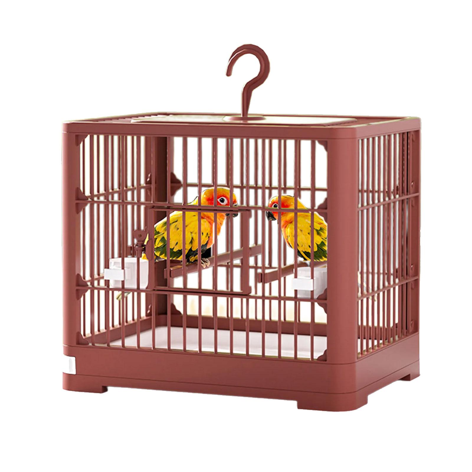 

Удобная вилла-клетка для птиц для использования в помещении и на улице, просторная жилая площадь для домашних птиц, большая дышащая клетка для попугая коричневый