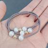 Korean-Style Handmade Three-Strand Pearl Elastic Hair Tie