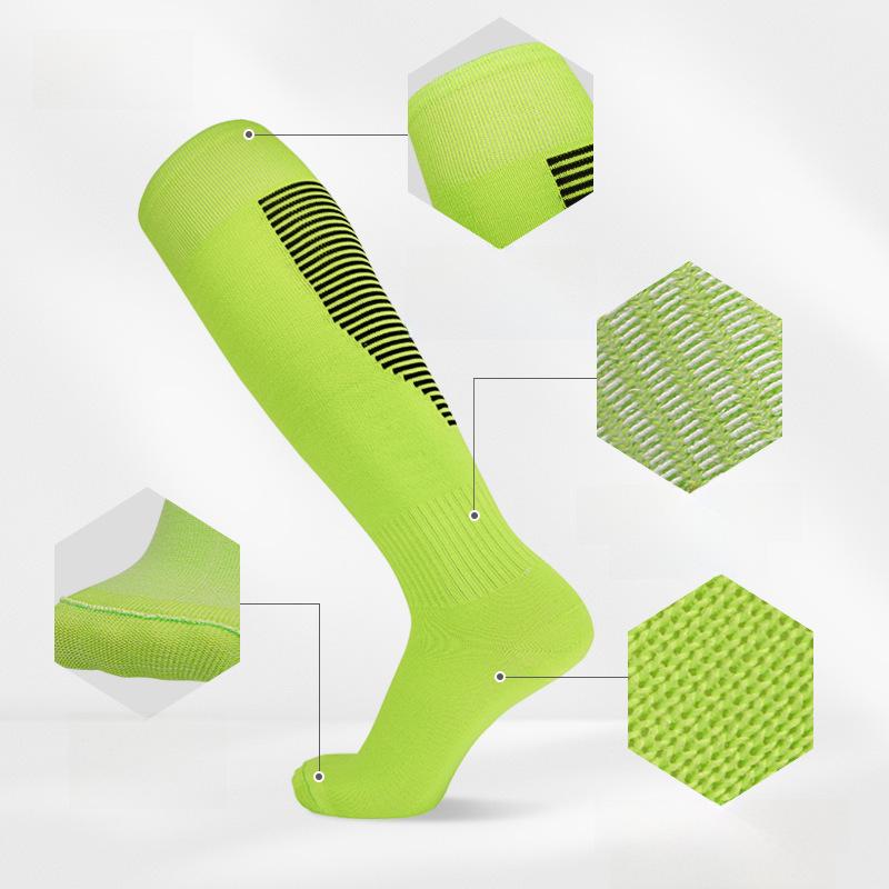 Șosete de Fotbal Respirabile cu Dungi: Primăvară/Vară, Peste genunchi, Absoarbe transpirația, Îmbrăcăminte de Antrenament și Casual pentru Adulți și Copii