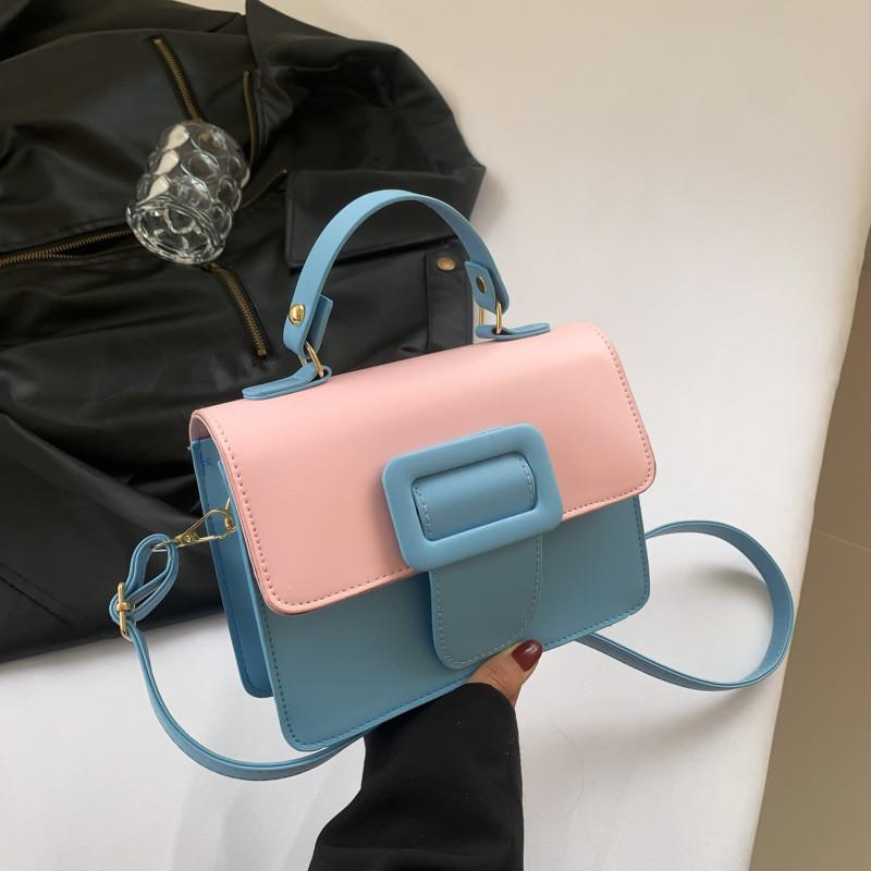 2024 Spring New Trendy Fashion Pu Shoulder Bag Street Style Crossbody Bag Women's Unique Design Chic Small Square Bag Black Blue Green Purple Orange